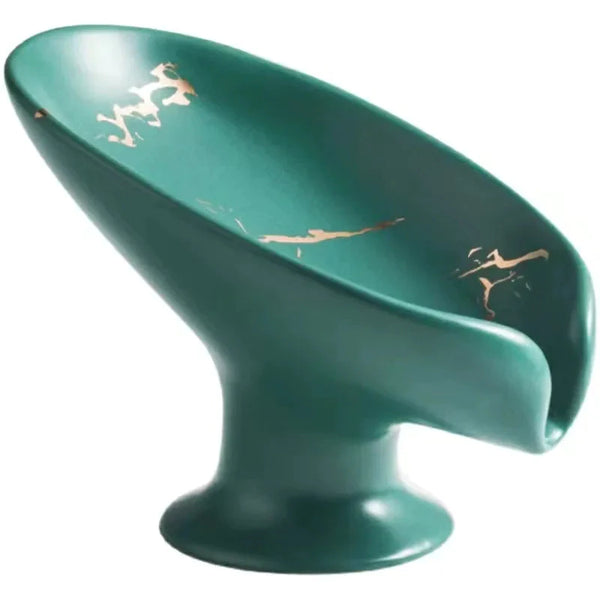 White Ceramic Soap Dish with Drain Tray