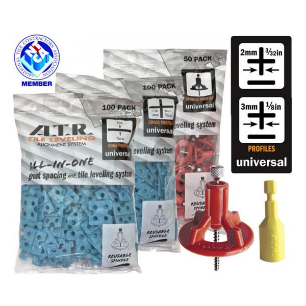 Tile Spacers and Leveling System – 250-Piece Stacked Grid Layout Kit, Covers 190 Sq. Ft.