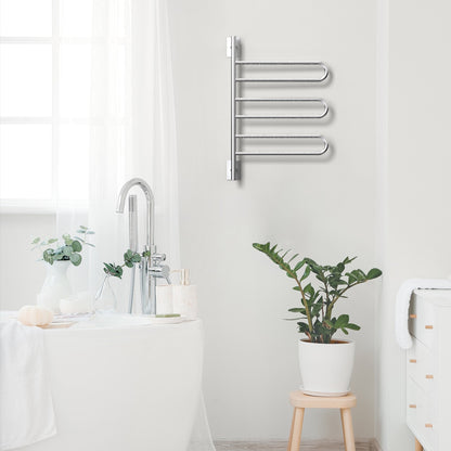 Amba Swivel SL3 Heated Towel Rack – Rotating Bars Towel Warmer, Plug-In/Hardwired Combo