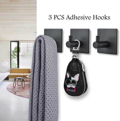 Black 16-Inch Towel Bar Bathroom Set, Wall Mount Stainless Steel Shower Accessories Set