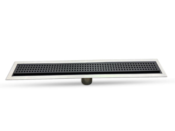 Black Linear Shower Drain Square Design, Drains Unlimited