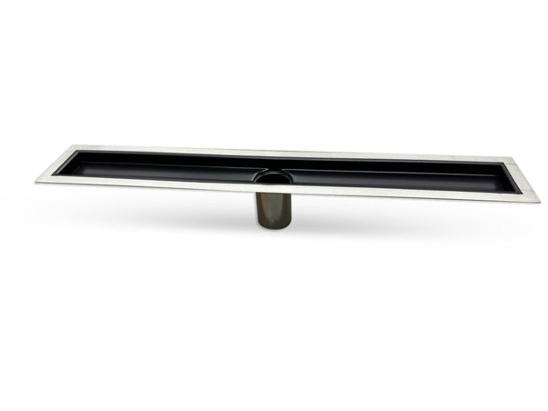 Black Linear Shower Drain Square Design, Drains Unlimited
