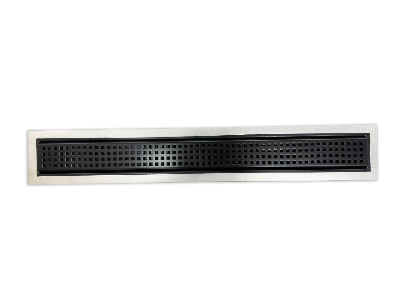 Black Linear Shower Drain Square Design, Drains Unlimited