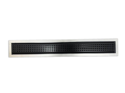 Black Linear Shower Drain Square Design, Drains Unlimited