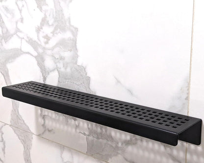 12 Inch Matte Black Stainless Steel Wall-Mounted Shower Shelf