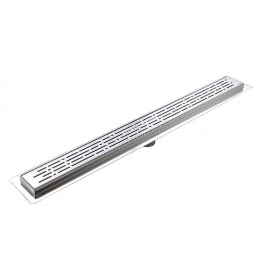 72 Inch Linear Shower Drain, Broken Lane Design, Brushed Nickel by SereneDrains