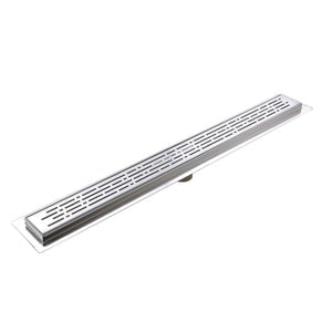 90 Inch Linear Shower Drain, Stainless Steel Brushed Nickel | SereneDrains