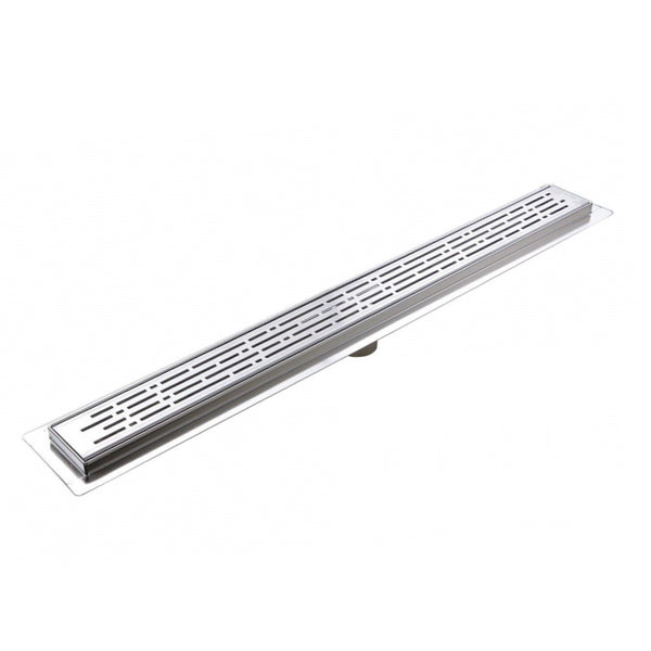 90 Inch Linear Shower Drain, Stainless Steel Brushed Nickel | SereneDrains