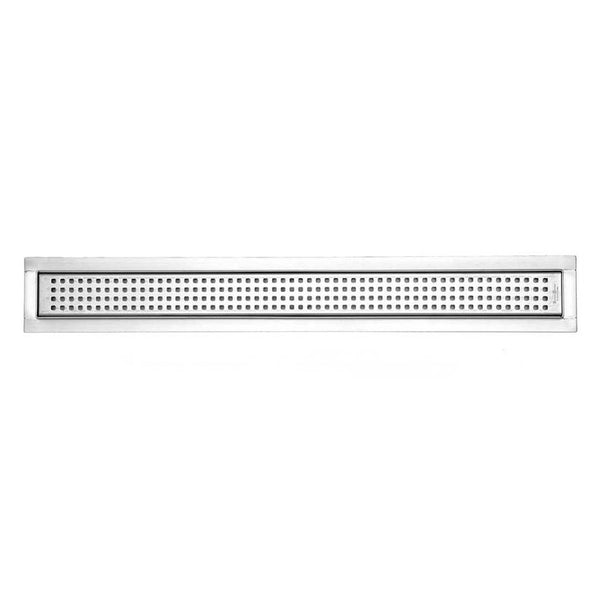 SereneDrains 16 Inch Linear Shower Drain Kit with 2 Inch Drain Flange, Hair Trap | 6 Grate Designs