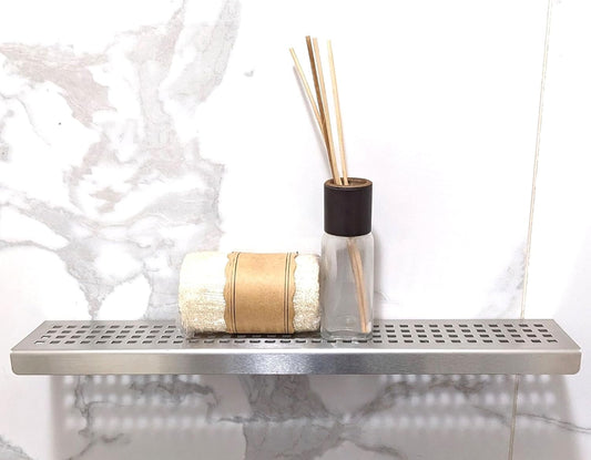 12 Inch Brushed Stainless Steel Wall-Mounted Small Shower Shelf