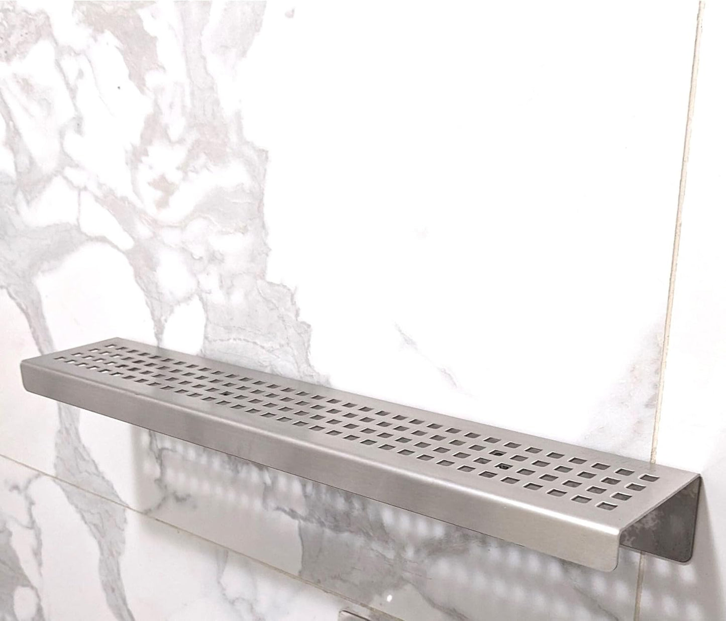 24 Inch Brushed Stainless Steel Wall-Mounted Large Shower Shelf