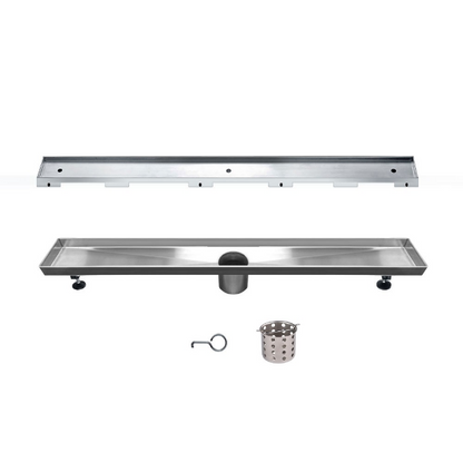 32 Inch Tile Insert Linear Drain with Adjustable Leveling Feet