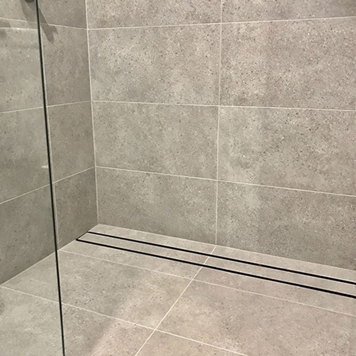 Custom Linear Shower Drain, Tile Insert Design 