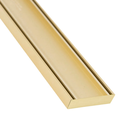 Custom Size Linear Shower Drain, Gold Tile Insert Cover 