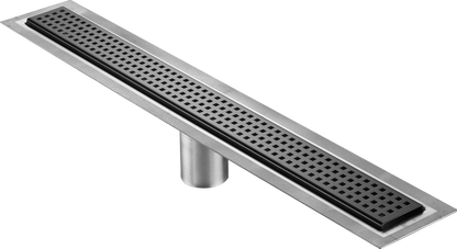 Black Linear Shower Drain Square Design, Drains Unlimited