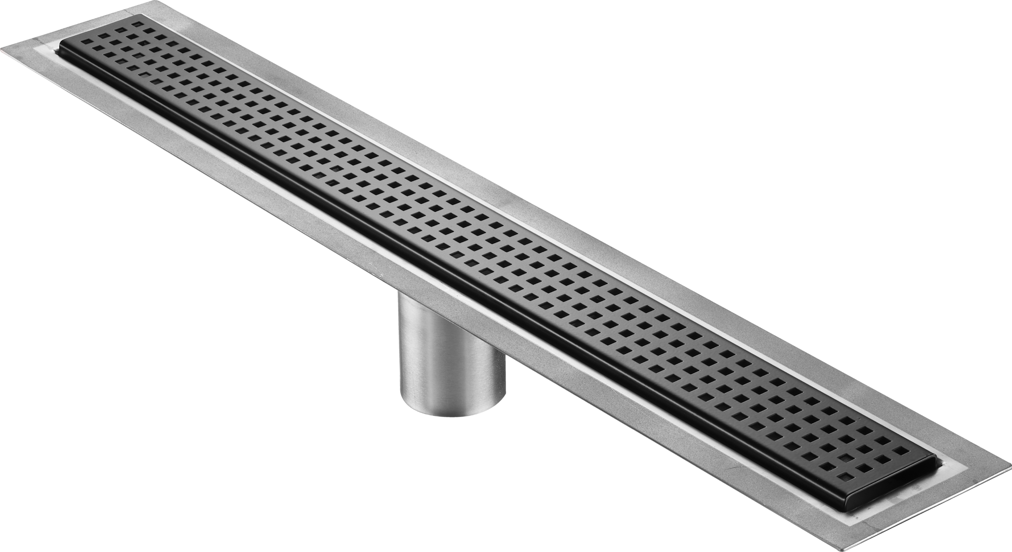 Black Linear Shower Drain Square Design, Drains Unlimited