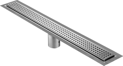 Linear Drain Square Design Brushed Stainless Steel, Drains Unlimited