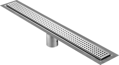 Linear Drain Square Design Polished Stainless Steel, Drains Unlimited