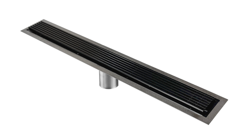 Black Linear Shower Drain Wedge Wire Design, Drains Unlimited