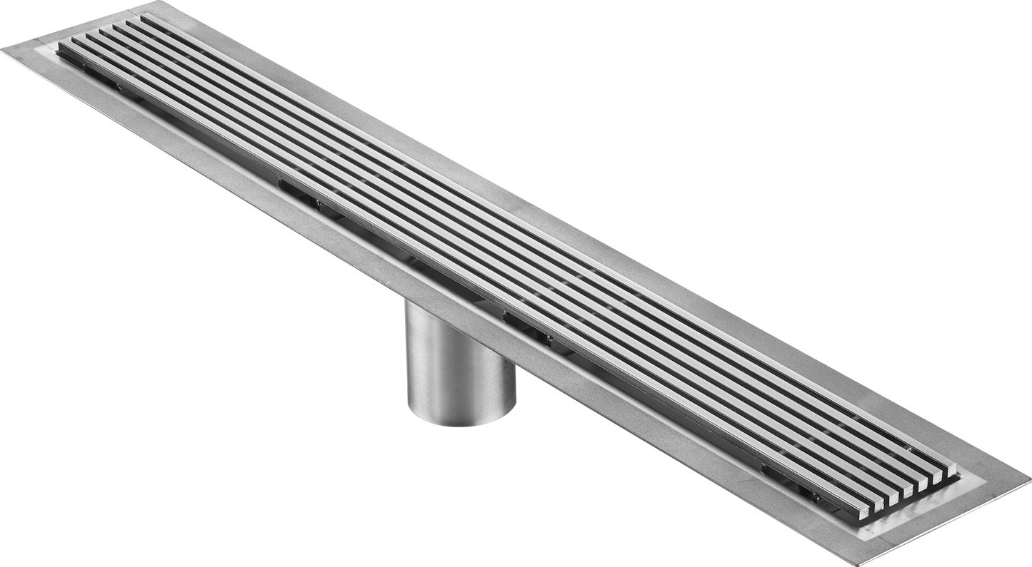 Linear Drain Wedge-wire Brushed Stainless Steel, Drains Unlimited