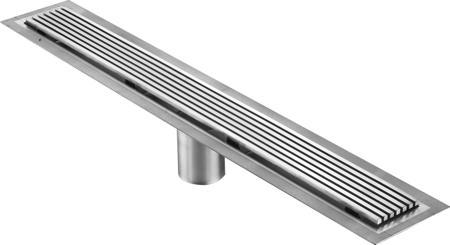 Wedge Wire Grate Linear Drain Polished Stainless Steel, Drains Unlimited