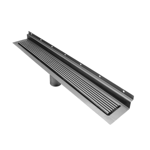 Wall Linear Drain, Polished Wedgewire Design with Backwall Flange, Drains Unlimited