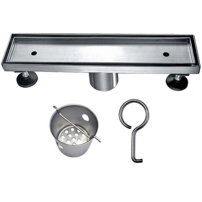 12 Inch Tile Insert Linear Drain with Adjustable Leveling Feet