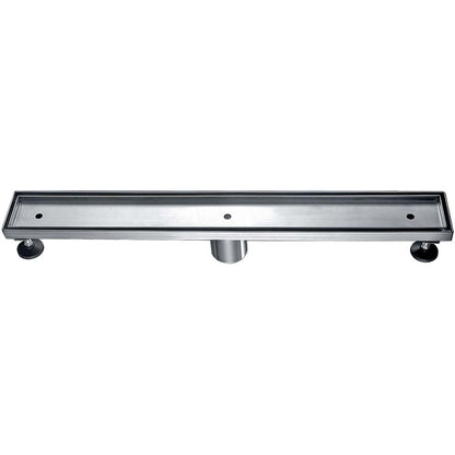 24 Inch Tile Insert Linear Drain with Adjustable Leveling Feet