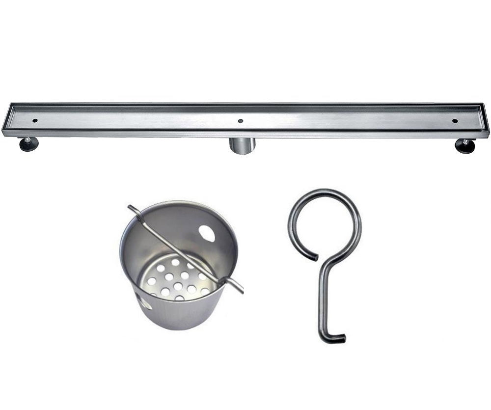 36 Inch Tile Insert Linear Drain with Adjustable Leveling Feet