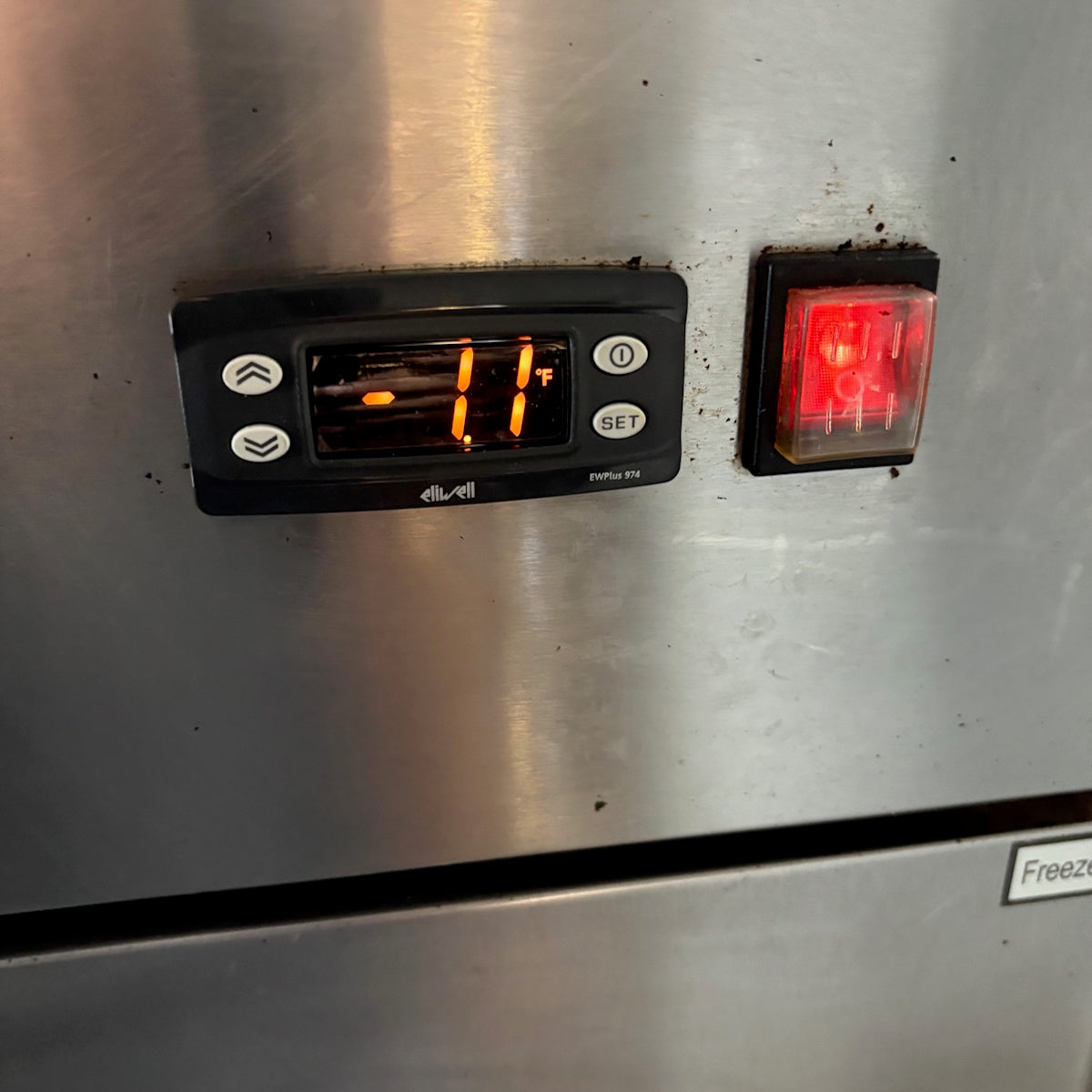 Genuine OEM Eliwell EWPlus 974 digital freezer thermostat controller, 120V, installed by real technicians