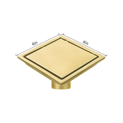 Gold Stainless Steel 4 Inch and 6 Inch Shower Drains, Concealed Flange Design