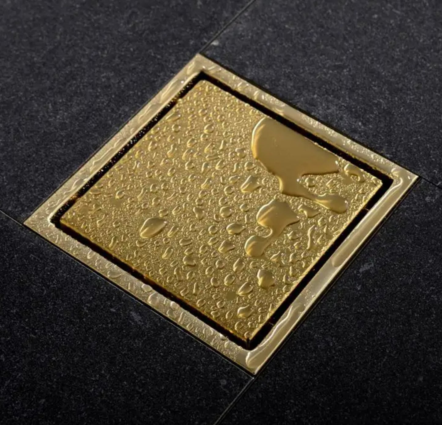 Gold Stainless Steel 4 Inch and 6 Inch Shower Drains, Concealed Flange Design