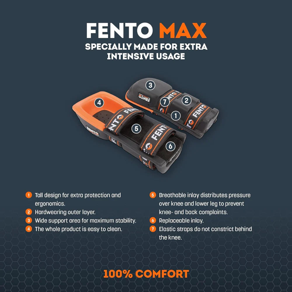 FENTO MAX Pro Knee Protection for Tile Work, Construction, Landscaping