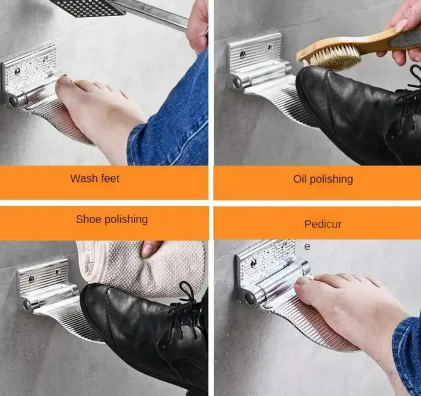 Shower Footrest for Shaving, Wall Mounted Anti-Slip Foot Pedal