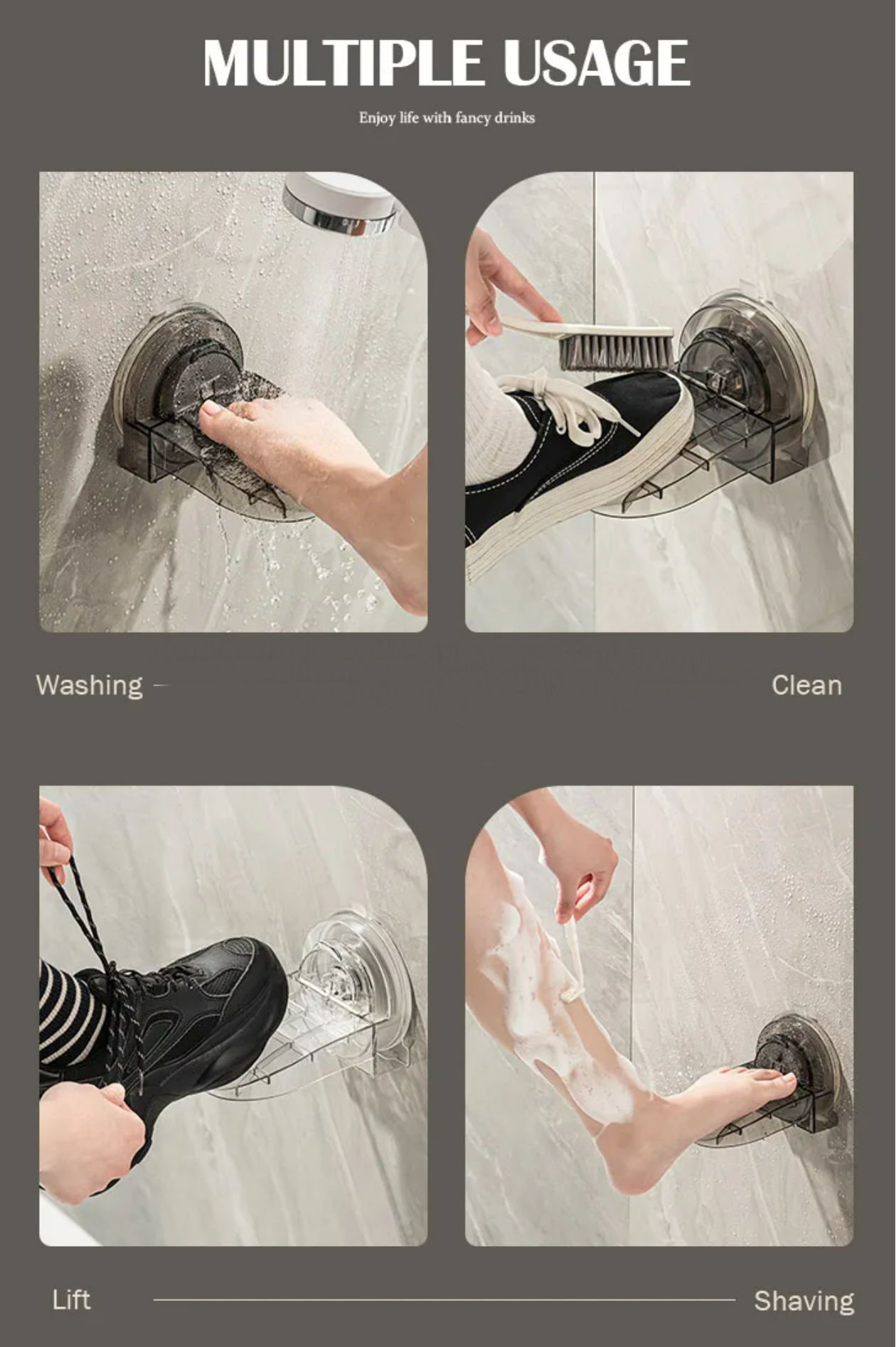 Shower Foot Pedal for Shaving Legs with Suction Cup