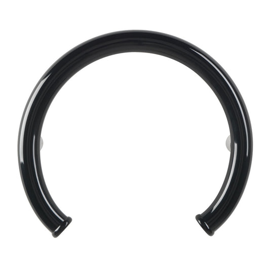 Curved Shower Grab Bars, Ponte Giulio Maxima Round Grab Bars in Black