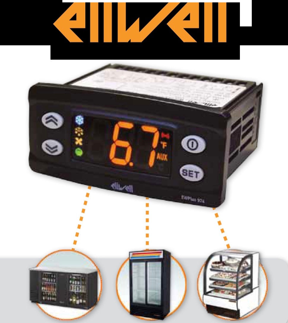 Genuine OEM Eliwell EWPlus 974 digital freezer thermostat controller, 120V for restaurants and marketplaces