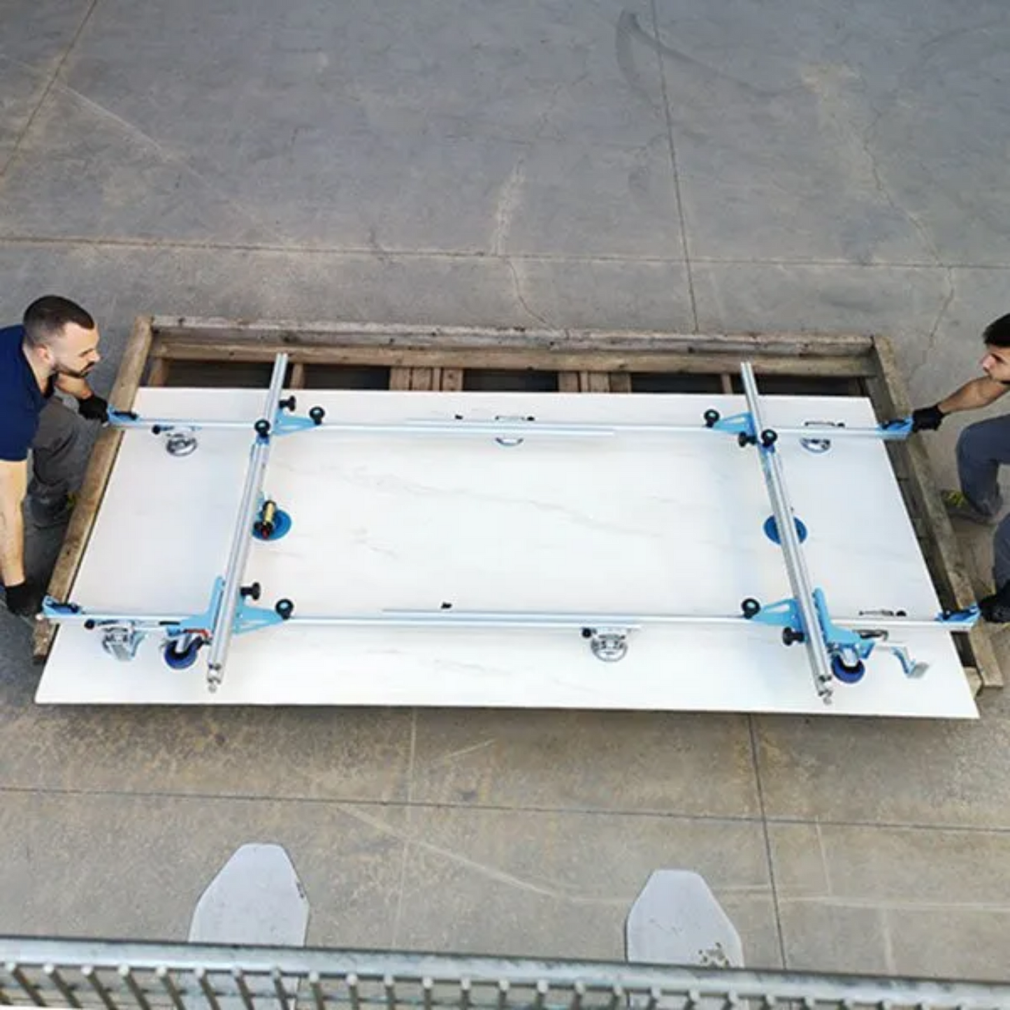 Large Format Tile Lifter, 1A4 Sigma Kera Tile Lifter 134 in x 63in 2 Vacuum Cups, 6 Handle Suction Cups