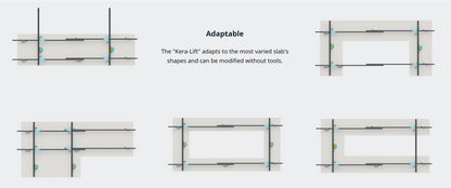 Large Format Tile Lifter, Sigma 1A5 Kera Tile Lifter 134" x 63" (6 Handle Suction Cups)
