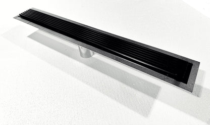 Black Linear Shower Drain Wedge Wire Design, Drains Unlimited