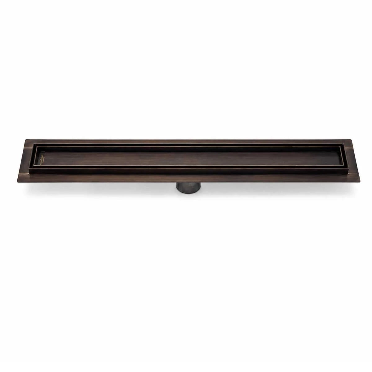 Oil Rubbed Bronze Linear Shower Drain with Tile Insert Grate