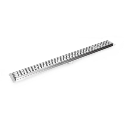 72 Inch Linear Shower Drain, Broken Lane Design, Brushed Nickel by SereneDrains