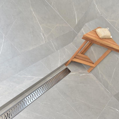 SereneDrains 24 Inch Linear Shower Drain Kit with 2 Inch Drain Flange, Hair Trap | 6 Grate Designs