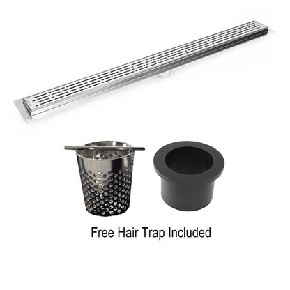 Linear Drain Brushed Nickel Broken Lane Design, SereneDrains