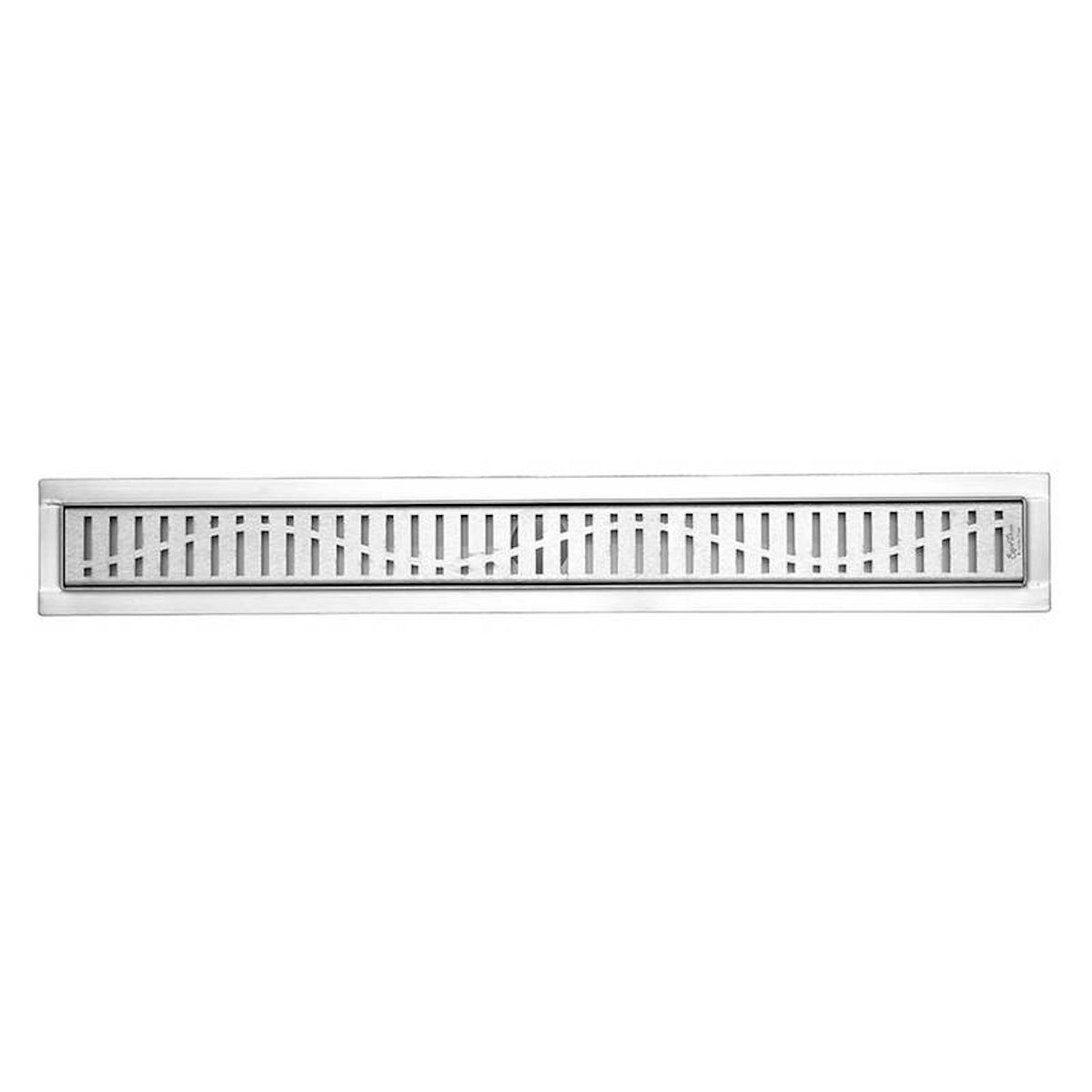 Shower Channel Drain Brushed Nickel Wind Design, SereneDrains