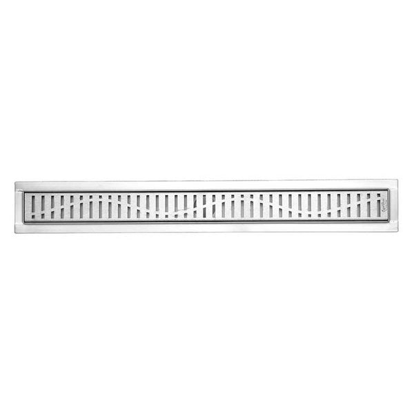 SereneDrains 16 Inch Linear Shower Drain Kit with 2 Inch Drain Flange, Hair Trap | 6 Grate Designs