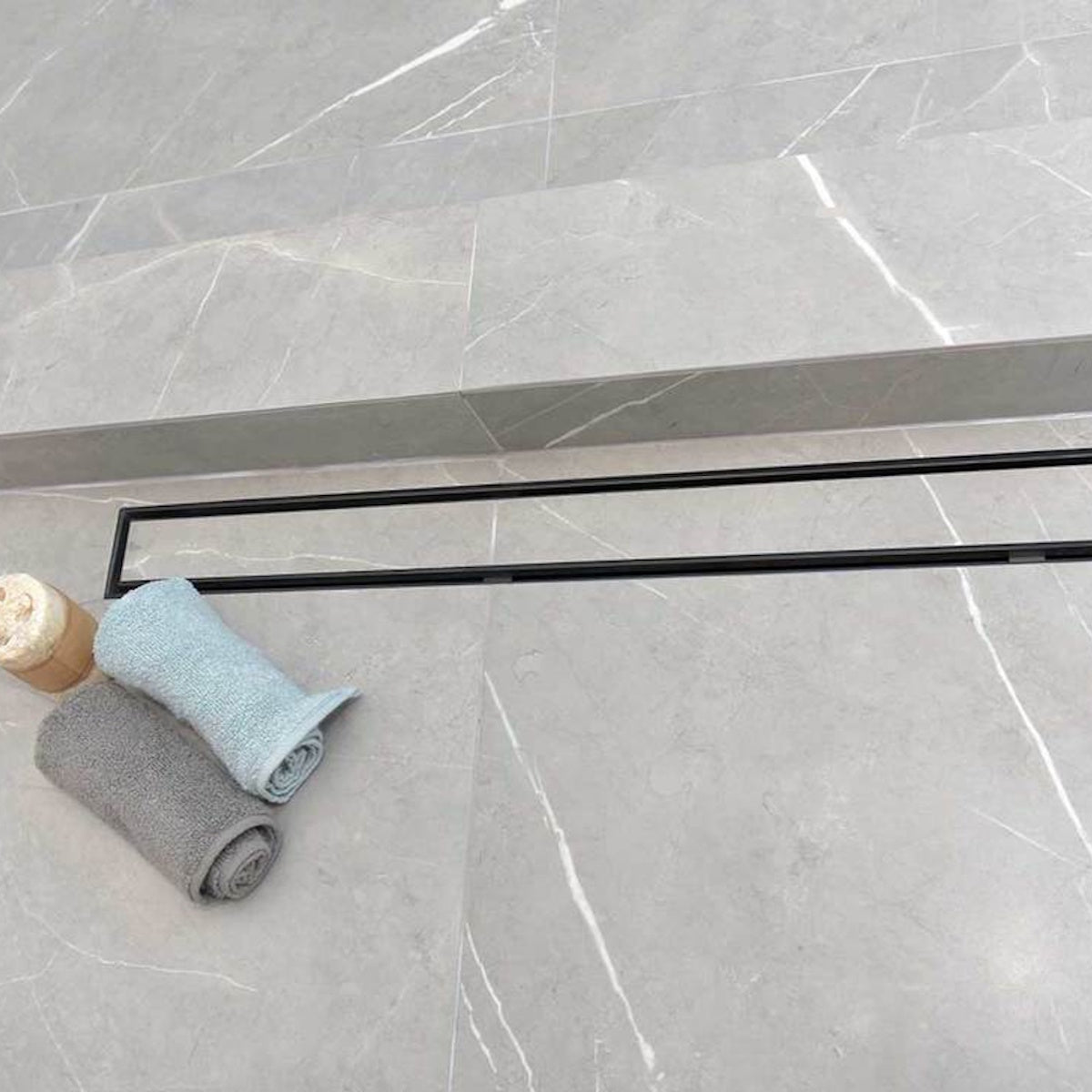 Modern Black Stainless Steel Linear Shower Drain for Tile Floors