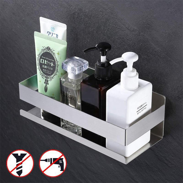 Wall-Mounted Adhesive Stainless Steel Shower Caddy Shelf