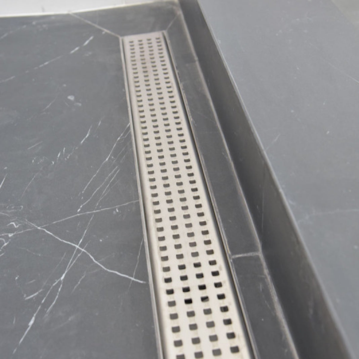 SereneDrains 60 Inch Linear Shower Drain Kit with 2 Inch Drain Flange, Hair Trap | 6 Grate Designs