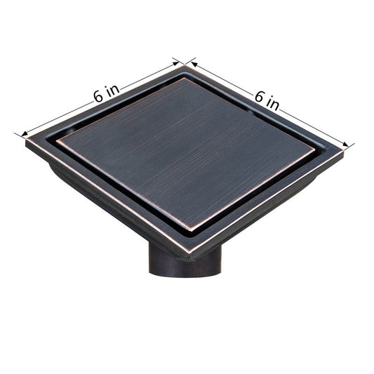 Oil Rubber Bronze Stainless Steel 4 Inch and 6 Inch Shower Drains, Concealed Flange Design